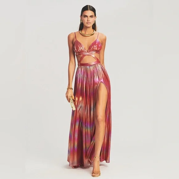 prom dresses ruffle Wedding Dress Women's Off The Shoulder Red Dress Red Ruffled Puffed Sleeve Prom Dresses With Slit Off The Shoulder Formal Gown 24031 Red 16W main image 1